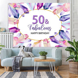 Load image into Gallery viewer, Lofaris Pretty Crystal 50 And Fabulous Happy Birthday Backdrop