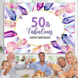 Load image into Gallery viewer, Lofaris Pretty Crystal 50 And Fabulous Happy Birthday Backdrop