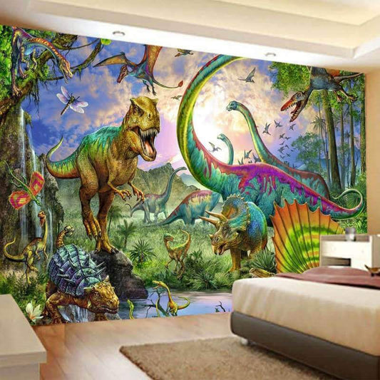 Lofaris Primitive Dinosaur World Forest Butterfly Wall Tapestry