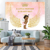 Load image into Gallery viewer, Lofaris Princess With Glitter Wing Pink Baby Shower Backdrop
