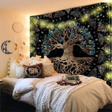 Load image into Gallery viewer, Lofaris Pruple And Blue Tree Abstract Mandala Wall Tapestry