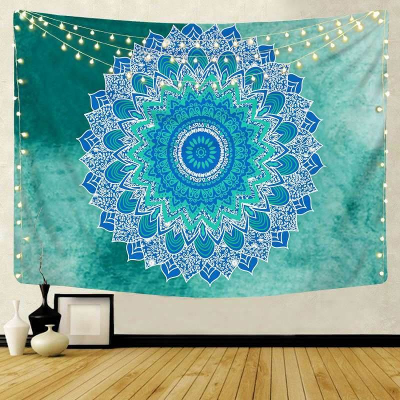 Lofaris Psychedelic Navy Bohemian Mandala Floral Wall Tapestry