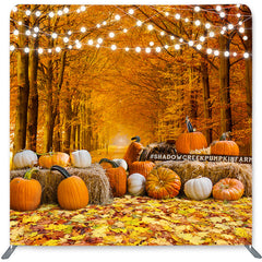 Lofaris Pumpkin And Leaves Double-Sided Backdrop for Autumn