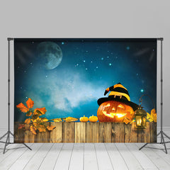 Lofaris Pumpkin Lantern Wood Board Light Night Themed Halloween Backdrop