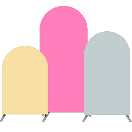 Lofaris Pure Color Arched Backdrop Set Double Sided Tension Fabric Cover