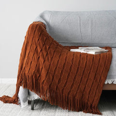 Lofaris Pure Color Knit Blanket Soft And For Bed Or Sofa