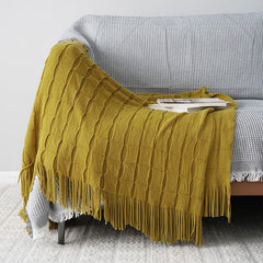 Lofaris Pure Color Knit Blanket Soft And For Bed Or Sofa