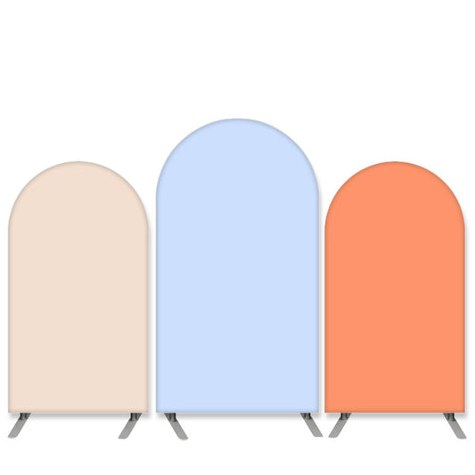 Lofaris Pure Color Theme Blue And Orange Birthday Arch Backdrop Kit