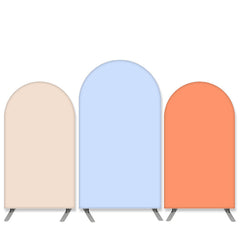 Lofaris Pure Color Theme Blue And Orange Birthday Arch Backdrop Kit