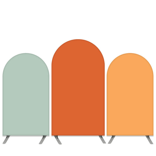 Lofaris Pure Color Theme Blue And Orange Birthday Arch Backdrop Kit