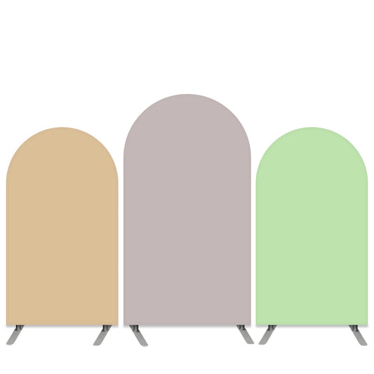 Lofaris Pure Pink Khaki Double Side Birthday Arch Backdrop Kit