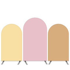 Lofaris Pure Pink Yellow Double Side Birthday Arch Backdrop Kit