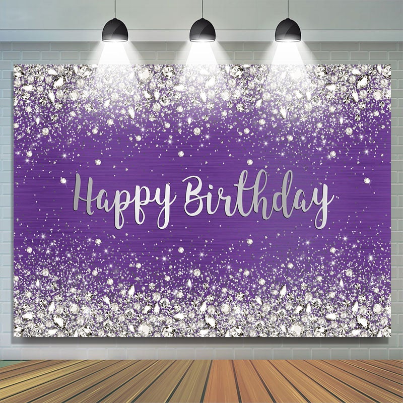 Lofaris Purple and Shinning Bokeh Dots Happy Birthday Backdrop