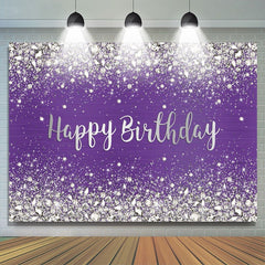 Lofaris Purple and Shinning Bokeh Dots Happy Birthday Backdrop