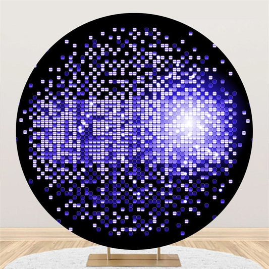 Lofaris Purple Bokeh Bright Round Black Birthday Party Backdrop