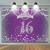 Load image into Gallery viewer, Lofaris Purple Bokeh Sweet 16 Birhtday Backdrop Princess Girl