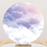 Load image into Gallery viewer, Lofaris Purple Cloudy Round Baby Shower Backdrop Decoration
