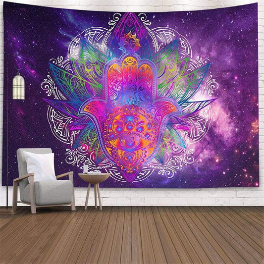 Lofaris Purple Galaxy Mandala Room Decoration Wall Tapestry