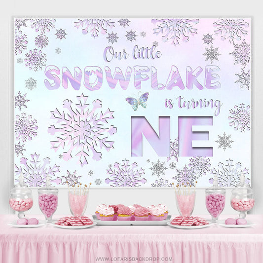 Lofaris Purple Little Snowflake Is Turning One Birthday Backdrop