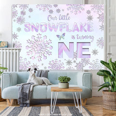 Lofaris Purple Little Snowflake Is Turning One Birthday Backdrop