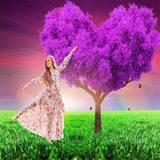 Load image into Gallery viewer, Lofaris Purple Love Trees Spring Theme Photo Backdrop For Portrait