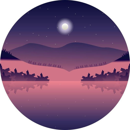 Lofaris Purple Moonnight Custom Circle Backdrop For Birthday