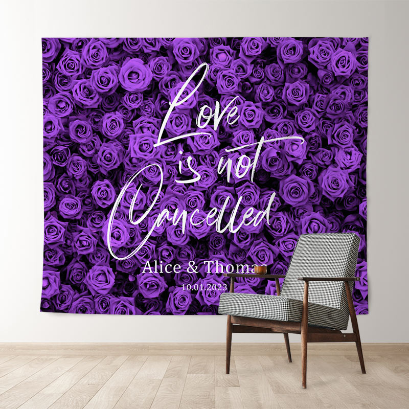 Lofaris Purple Roses Romantic Flower Wall Wedding Backdrop