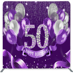 Lofaris Purple Silver Diamonds Double-Sided Backdrop for Birthday