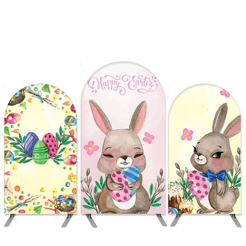 Lofaris Rabbit Theme Easter Eggs Arch Backdrop Kit Banner
