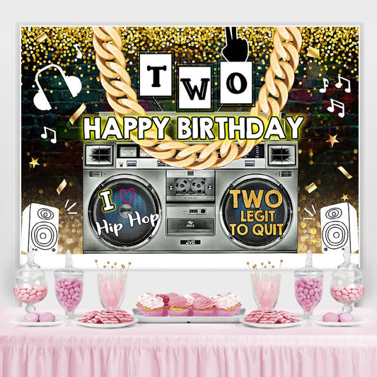 Lofaris Radio And Golden Chain Hip Hop 2th birthday Backdrop