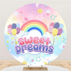 Lofaris Rainbow And Ballon Round Sweet Dream Birthday Backdrop