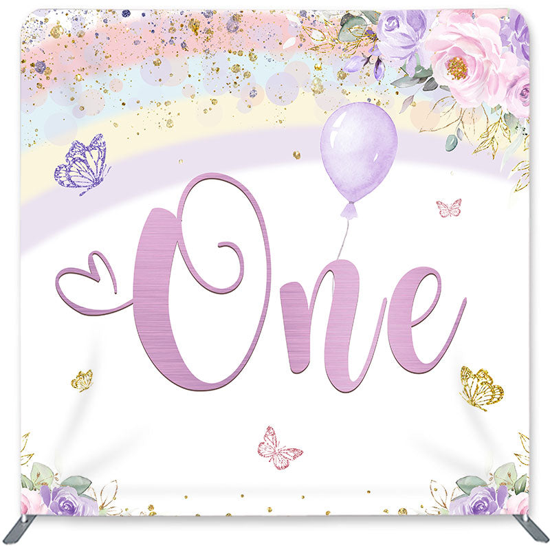 Lofaris Rainbow Butterfly One Double-Sided Backdrop for Birthday