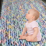 Load image into Gallery viewer, Lofaris Rainbow Color Queen Size Comfortable Warm Chunky Knit Blanket