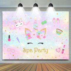 Lofaris Rainbow-Colored Watercolors Unicorn Spa Party Backdrop