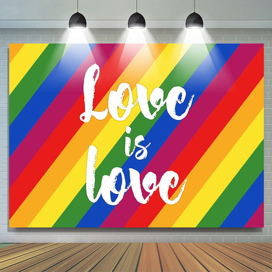 Lofaris Rainbow Colorful Love Is Valentines Backdrop