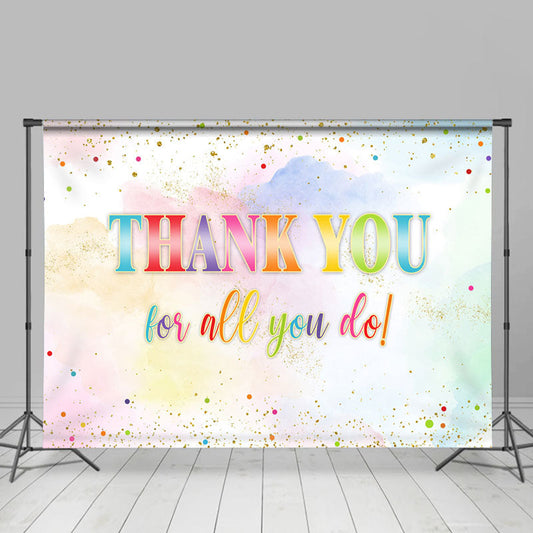 Lofaris Rainbow Dot Watercolor Painting Thanksgiving Backdrop