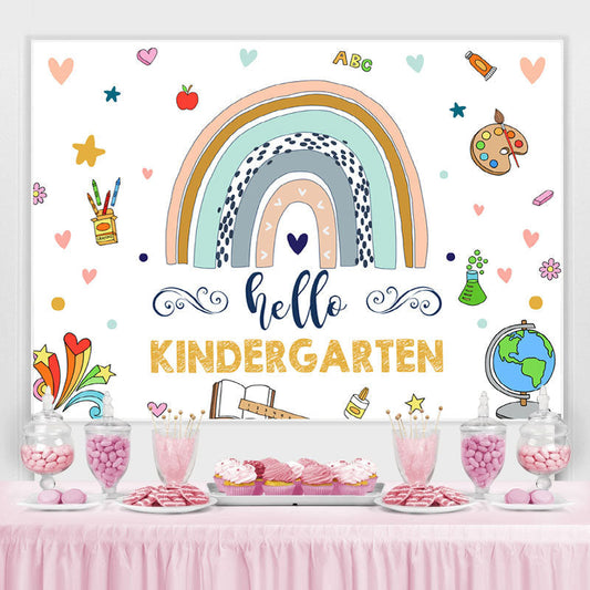 Lofaris Rainbow First Day of Kindergarten Photoshoot Backdrop