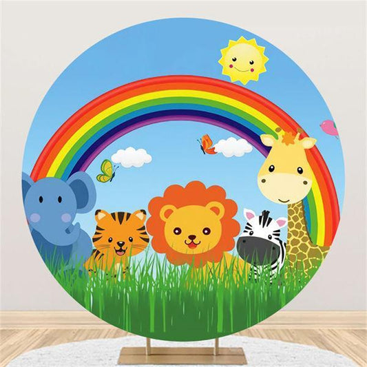 Lofaris Rainbow Sky Round Safari round backdrops