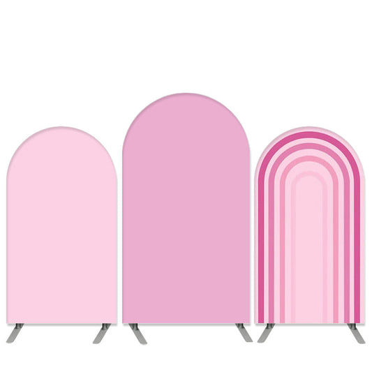 Lofaris Rainbow Theme Pink Birthday Party Arch Backdrop Kit