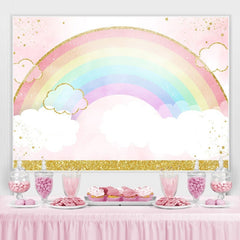 Lofaris Rainbow Watercolor Cloud Backdrop for Baby Shower