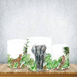 Load image into Gallery viewer, Lofaris Rainforest Wild Animals Plinth Cover White Sky Cake Table