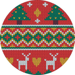 Lofaris Red And Green Round Chrismas Tree With Elk Backdrop
