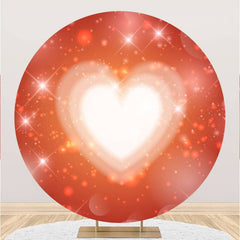 Lofaris Red And Love Bokeh Glitter Round Valentines Backdrop