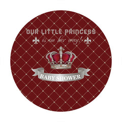 Lofaris Red And Silver Princess Baby Shower Circle Backdrop