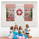 Load image into Gallery viewer, Lofaris Red Balloon Candy Window And Door Christmas Theme Backdrop