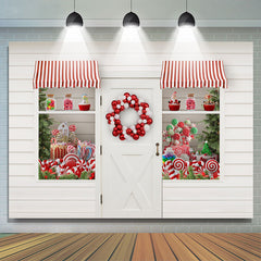 Lofaris Red Balloon Candy Window And Door Christmas Theme Backdrop