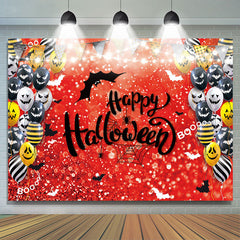Lofaris Red Bokeh Yellow And Black Balloon Halloween Backdrop