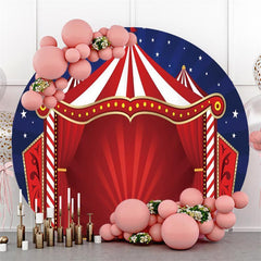 Lofaris Red Carpet Circus Stage With Blue Sky Circle Backdrop