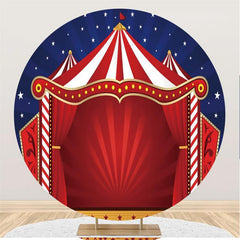 Lofaris Red Carpet Circus Stage With Blue Sky Circle Backdrop