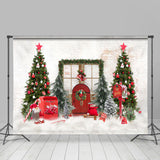 Load image into Gallery viewer, Lofaris Red Door And Christmas Green Tree White Backdrop For Party